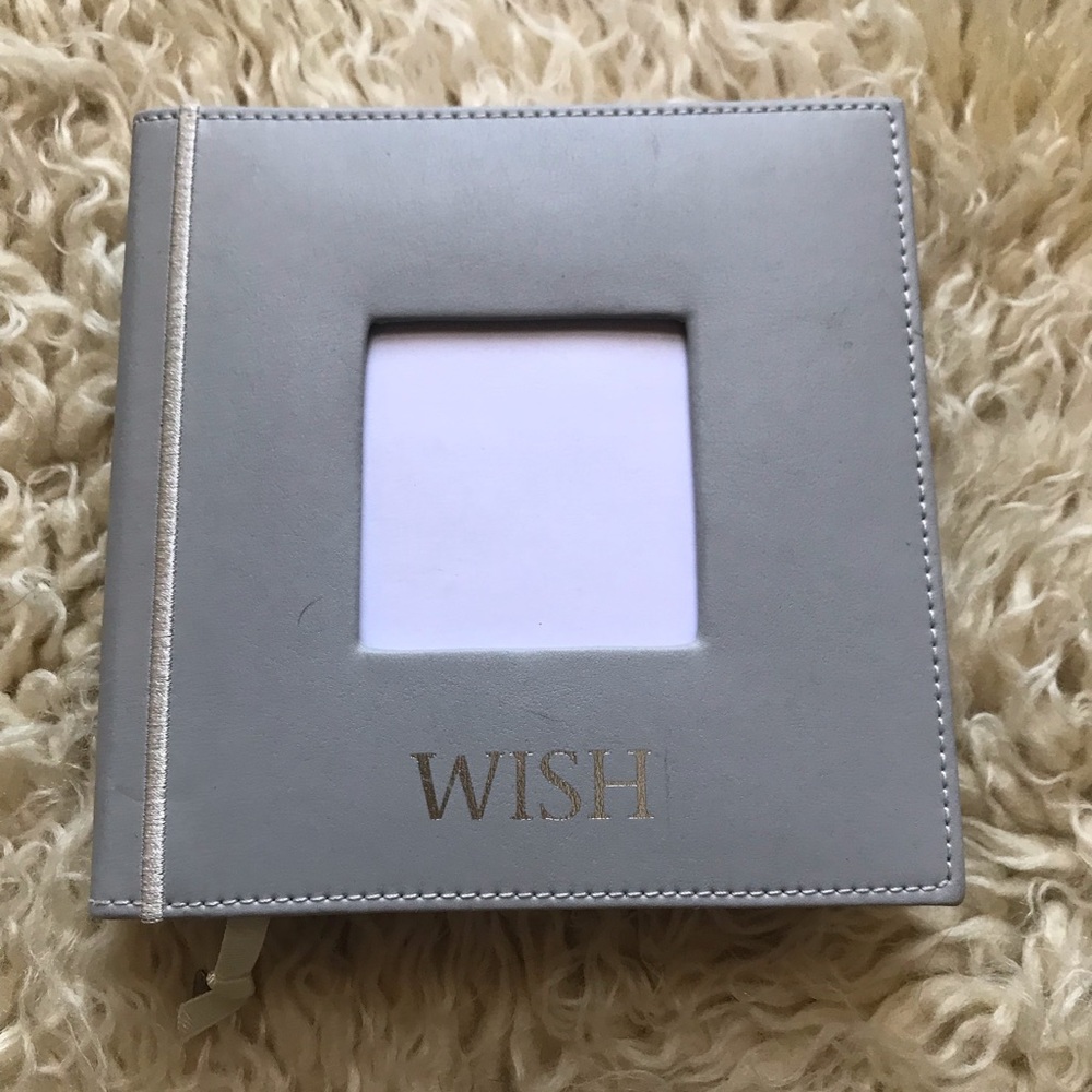 NEW- “Wish” Grey Leather Look Journal